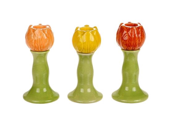 Candleholder Tulip 3 Ass.H12.5D6.3