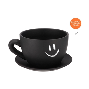 Chai Black Pot Cup And Saucer 23x19x12cm