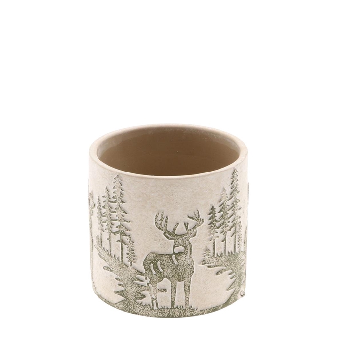 <h4>Christmas Ceramics Reindeer pot d14*13cm</h4>