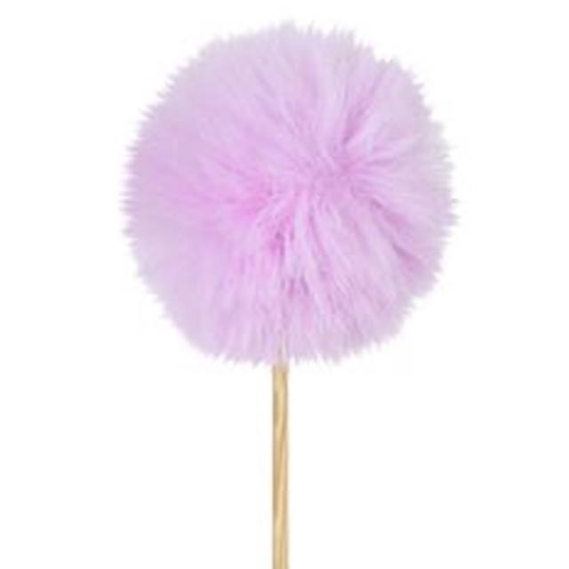 Pick plush ball  Ø6cm + 50cm stick lilac