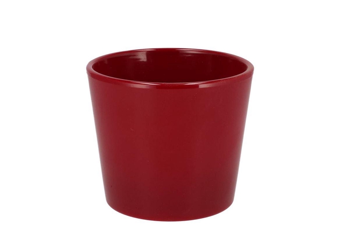 <h4>Ceramic Wine Red Shiny Pot 13cm</h4>