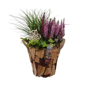 PTHO4197 Arrangement Herfst Outdoor in houten pot
