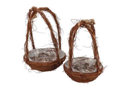 <h4>Wicker Elm Branches Brown Egg Basket Set 2 Nm</h4>