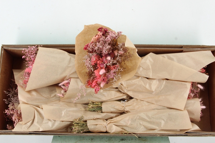 DRIED BOUQUET PINK 50CM BOX
