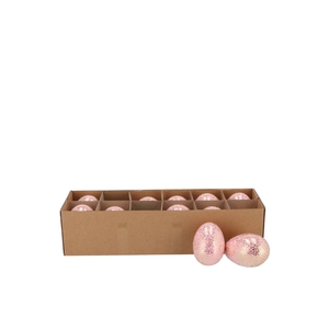 Eggs Chicken Light Pink Glitter P/12