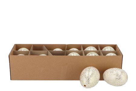 <h4>Eggs Goose Natural White Glitter P/12</h4>