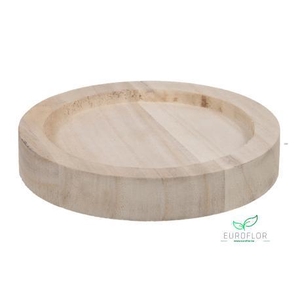 WOODEN PLATE W/EDGE NATURAL D15X2,5CM