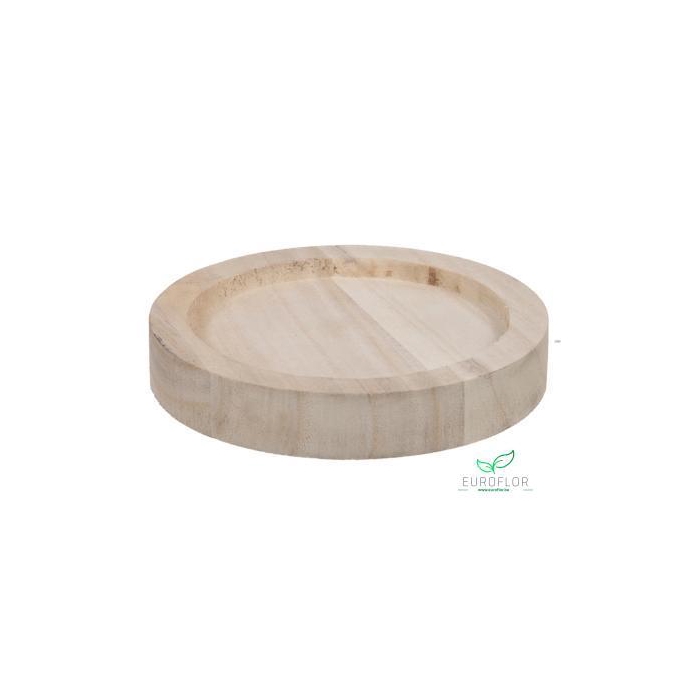 <h4>WOODEN PLATE W/EDGE NATURAL D15X2,5CM</h4>