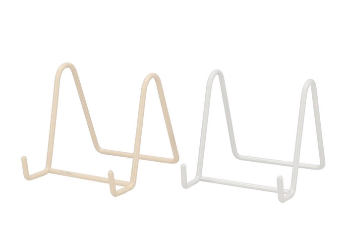 Plate Rack White Sand Cream Metal Ass 12x8x8cm
