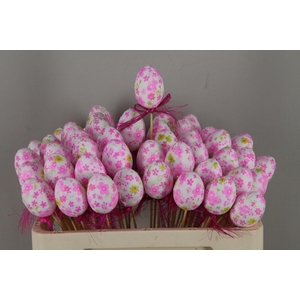 Stick Egg Fabric+Bow Pink