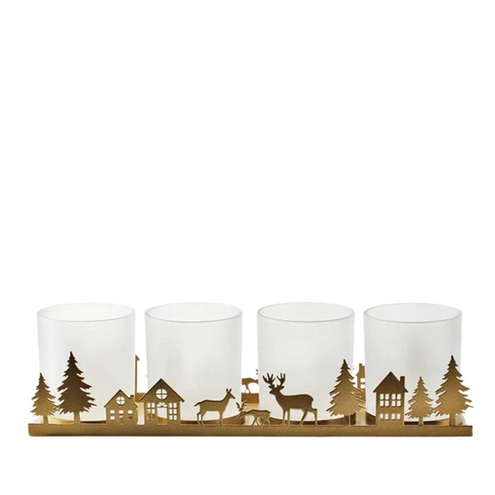 <h4>Kerst Glas frame xmas 4pot 35*9*10cm</h4>