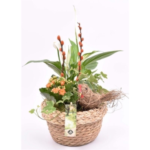Jute mand met rand 18cm