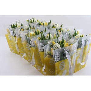 Boeket Tulp In Tas Geel (pasen)