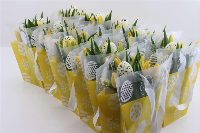 <h4>Boeket Tulp In Tas Geel (pasen)</h4>