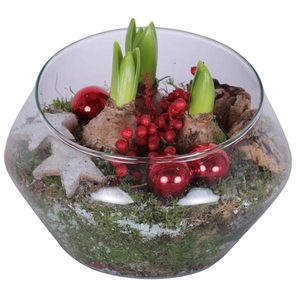 Christmas Arr. Hyacint Glass Oblique UFO Vase Ø20cm 3PP