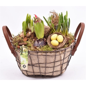 Gaasmand ovaal met jute 25x20cm