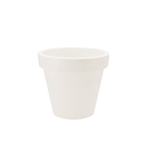 Plastique Blanc Pot Bord Large 16x15cm