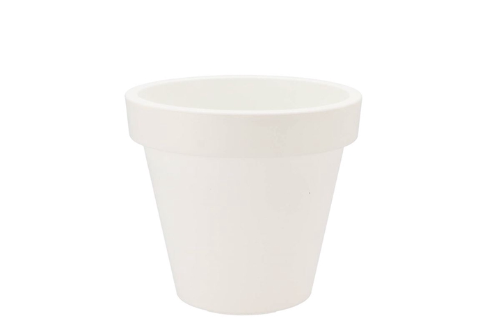 <h4>Plastique Blanc Pot Bord Large 16x15cm</h4>
