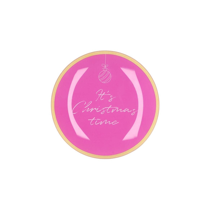 <h4>Plate Round Its Christmas Time 18x18x2cm</h4>
