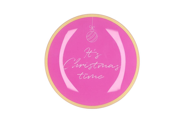 Plate Round Its Christmas Time 18x18x2cm