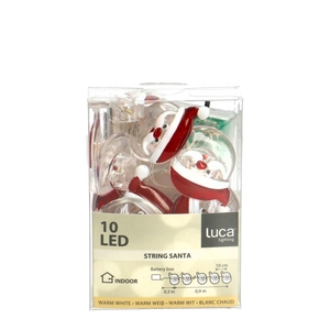 Kerst LED draad kerstman 12L 120cm+timer