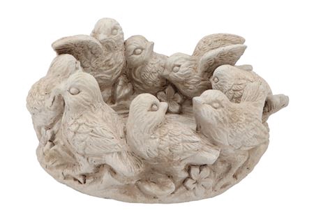 <h4>Concrete Antique Bird Bowl Round 26x25x13cm Nm</h4>