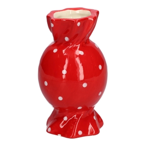 DF03-666581100 - Vase Candy1 d6.5/8.5xh15 red+dots