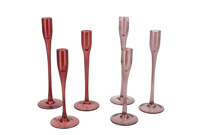 Jazz Pink Candle Holder Straight Ass P/3 8x21cm