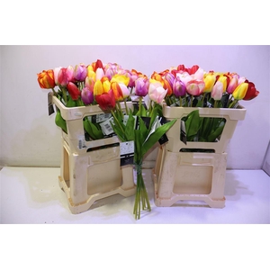 Silk Tulips Bunch Happy Mix