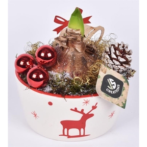 Keramiek schaal rendier 18cm