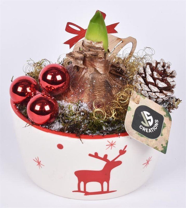 <h4>Keramiek schaal rendier 18cm</h4>