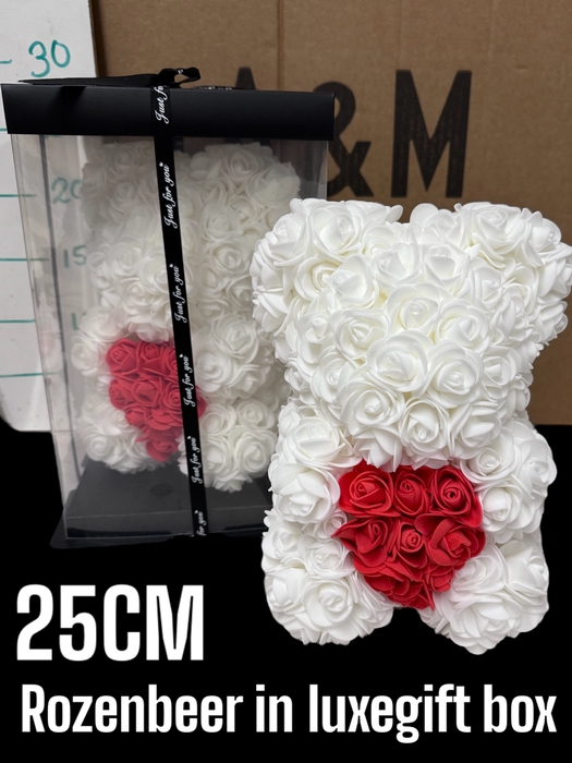 <h4>Rosa Bear Giftbox White With Red Heart</h4>