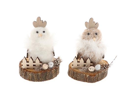 Chicken On Wood 2Ass L7W7H11.5