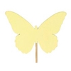 Bijsteker vlinder Ivy hout 6x8cm+12cm stick geel