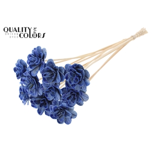 Beetal Rose 6cm on stem Wax Blue