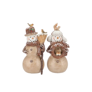 Lesly X-mas Brown Snowman Ass 14x11x27cm