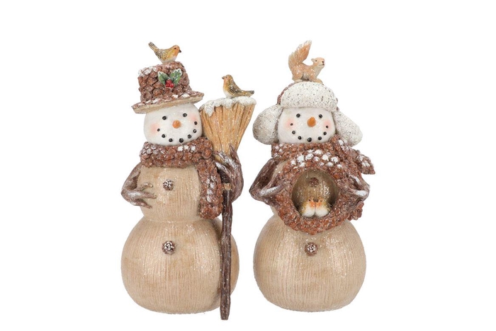 <h4>Lesly X-mas Brown Snowman Ass 14x11x27cm</h4>