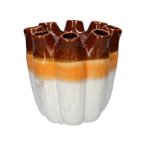 DF03-740550600 - Vase Floriva d19xh19 brown/cream