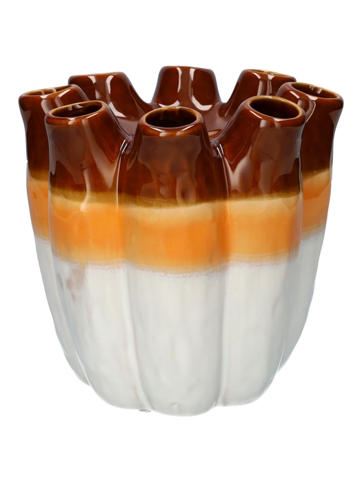 <h4>DF03-740550600 - Vase Floriva d19xh19 brown/cream</h4>