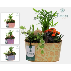 Schaal zink Large ovaal Pasen met arrangement