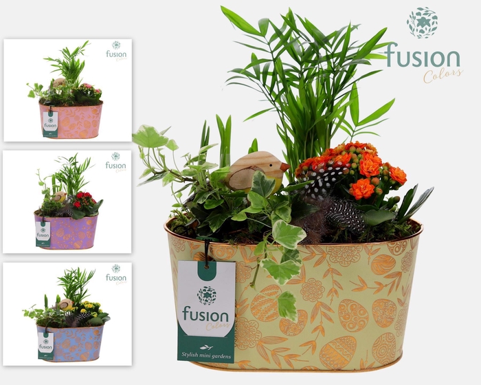 <h4>Schaal zink Large ovaal Pasen met arrangement</h4>