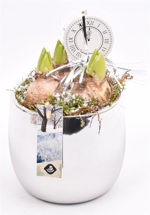 <h4>Keramiek pot zilver 13cm</h4>