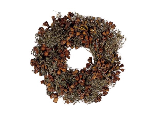 Wreath Green Clock D30