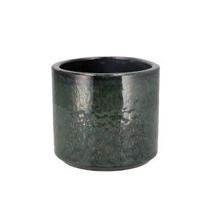 Javea Cilinder Pot Glazed Green 15x14cm