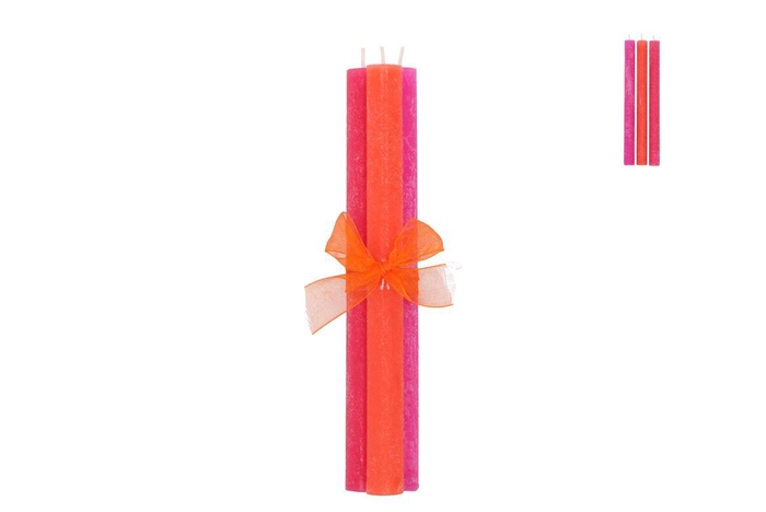 <h4>Candle Frosty Taper Fuchsia Mix 2x25cm</h4>