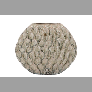 Aglio Jada Green Oval Vase Active Glaze Structure 32x12x26cm