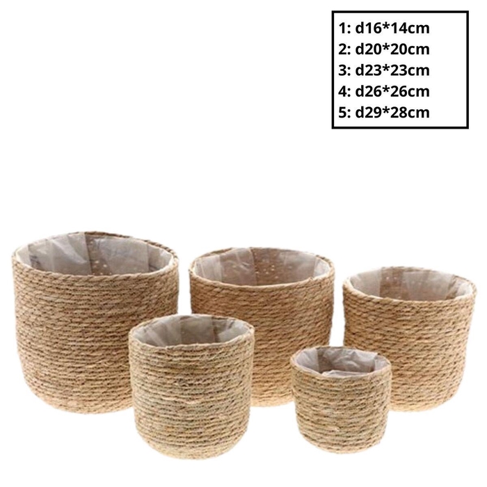<h4>Basket sets Santo pot S/5 d29*28cm</h4>