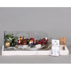 Green Bottle Fles Medium liggend Kerst met Arrangement