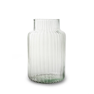 Glas Eco vaas Gigi rib d13/19*30cm