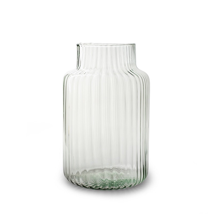 <h4>Glas Eco vaas Gigi rib d13/19*30cm</h4>